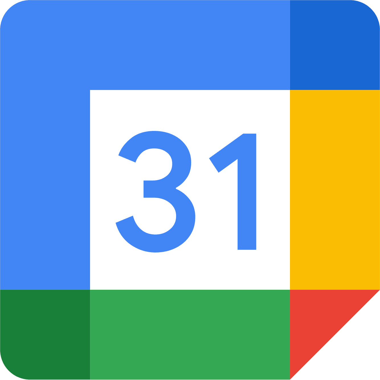 Logo van Google Calendar — integreert met Booqly